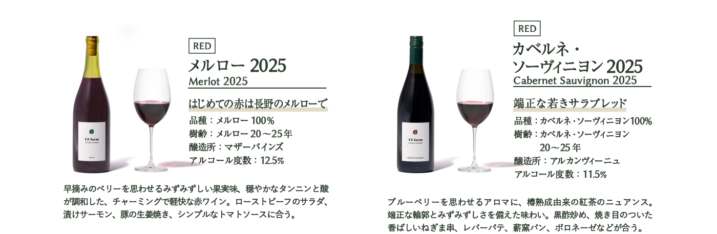 メルロー 2025・カベルネ・ソーヴィニヨン 2025